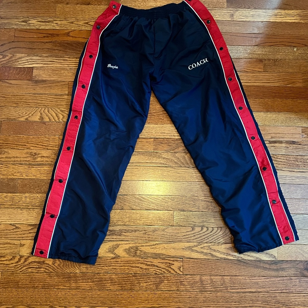 Coach Blue and Red Snap Track Pants